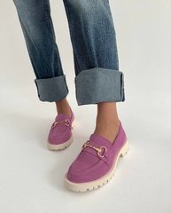 Рожеві замшеві туфлі лофери 37 розмір