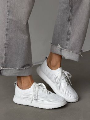 Белые кожаные анатомические мокасины barefoot со сквозной перфорацией 42 размер