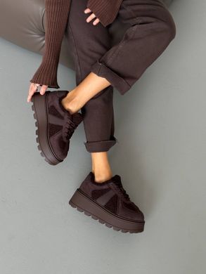 Зимові шоколадні жіночі кеди на платформі 41 розмір