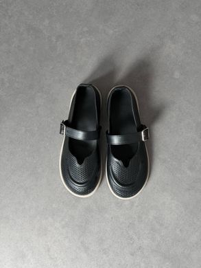 Чорні шкіряні анатомічні балетки barefoot з перфорацією 36 розмір