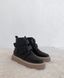 Черные кожаные зимние ботинки на липучках 36 размер