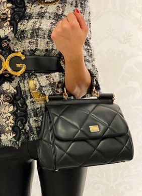 Чорна шкіряна  сумка dolce gabbana