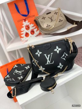 Черна сумка lui vuitton 3 в 1