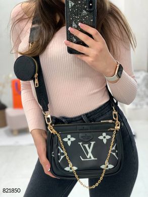 Черна сумка lui vuitton 3 в 1