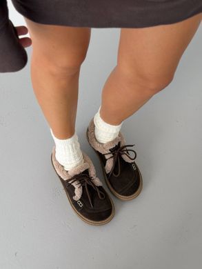 Коричневі замшеві зимові лофери анатомічні barefoot на шнурівці 37 розмір