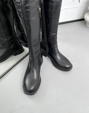 Черные кожаные зимние высокие сапоги ботфорты 36 размер