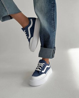 Синие джинс замшевые кеды в стиле Vans 36 размер