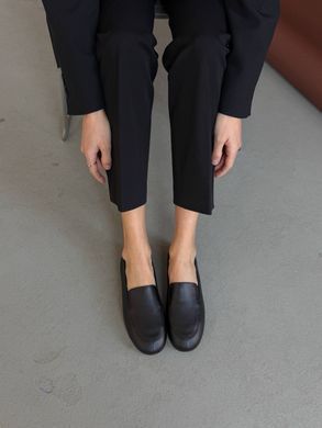 Чорні шкіряні м'ягкі жіночі лофери 41 розмір