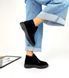 Черные замшевые короткие зимние ботинки с мехом