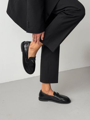 Чорні лакові жіночі лофери barefoot з анатомічним круглим носиком 36 розмір