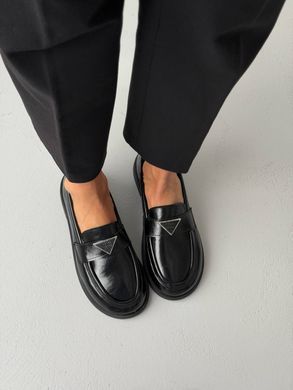 Чорні лакові жіночі лофери barefoot з анатомічним круглим носиком 36 розмір
