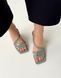 ментоловые лаковые босоножки на грубом каблуке 38 размер
