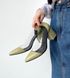 Оливковые кожаные силиконовые туфли на низком каблуке 36 размер
