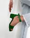 Зеленые замшевые босоножки на низком каблуке 36 размер