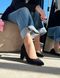 Черные замшевые туфли на каблуке весна-лето 2024