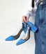 Синие замшевые силиконовые туфли на низком каблуке