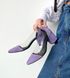 Фиолетовые замшевые силиконовые туфли на низком каблуке 36 размер