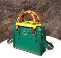 Зелена маленька сумка Gucci з деревяними ручками