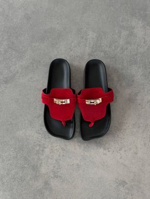 Червоні замшеві анатомічні шльопанці  barefoot 41 розмір