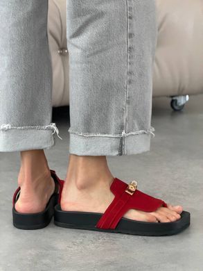 Червоні замшеві анатомічні шльопанці  barefoot 41 розмір