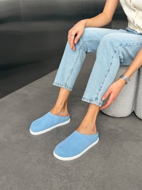Голубые замшевые анатомические клоги barefoot 36 размер