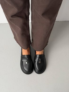 Чорні шкіряні жіночі лофери barefoot з анатомічним круглим носиком 36 розмір