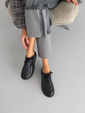 Черные кожаные лоферы barefoot с анатомическим носком на шнуровке утепленные плюшем 36 размер