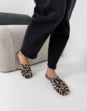 Леопардовые натуральные мюли з закрытым носком 36 размер