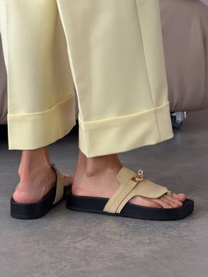 Пастельно-жовті замшеві анатомічні шльопанці  barefoot 41 розмір