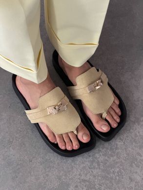 Пастельно-жовті замшеві анатомічні шльопанці  barefoot 41 розмір