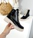 Чорні лакові зимові черевики на шнурівці 36 розмір